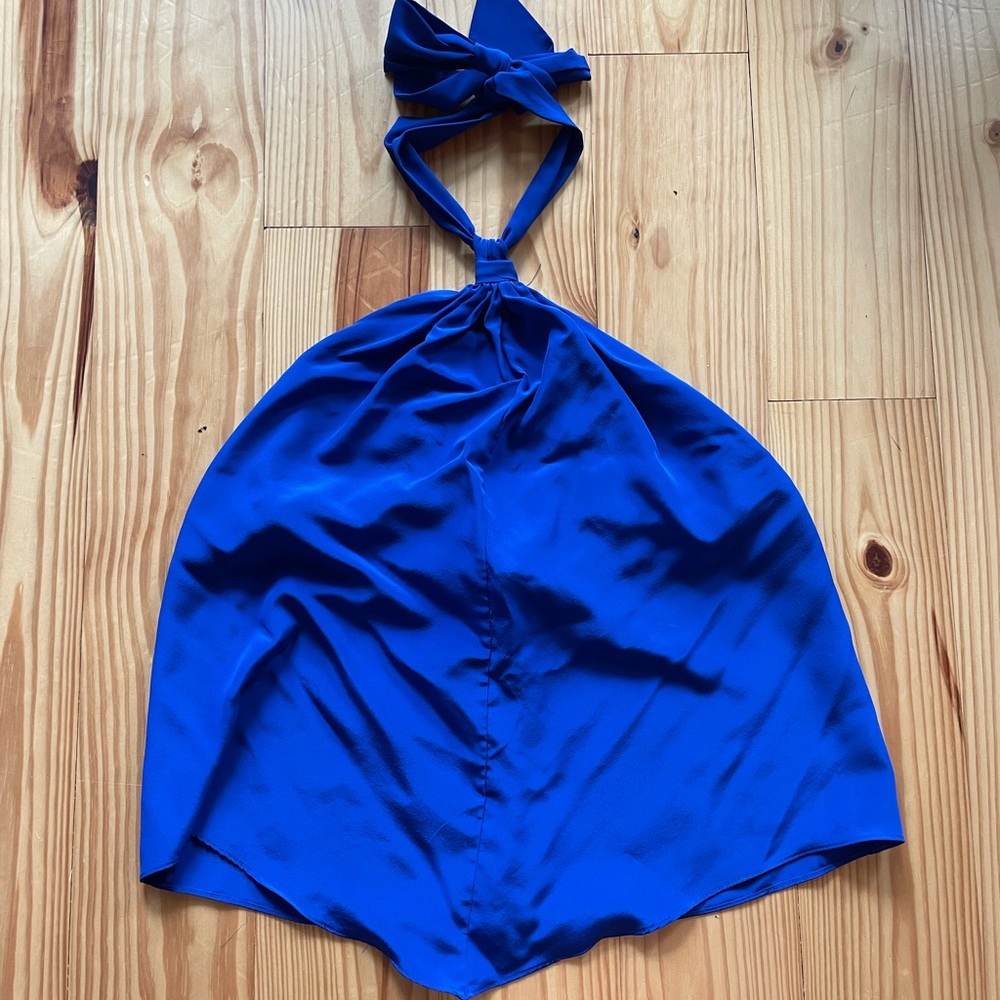 Alice & Trixie Royal Blue Satin Halter Top